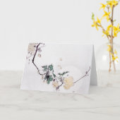 さくらんぼの花と満月渡辺聖亭 カード (黄色い花)