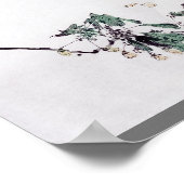 さくらんぼの花と満月渡辺聖亭 ポスター (角)