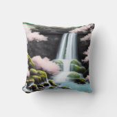 さくらんぼの花と滝 クッション (正面)