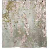 さくらんぼの花と竹のシャワーカーテン シャワーカーテン (正面)