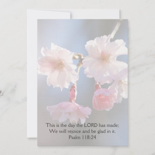 さくらんぼの花と結婚詩 招待状 (裏面)