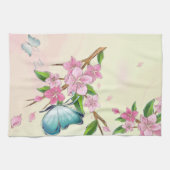 さくらんぼの花と蝶アメリカのMoJoキット キッチンタオル (横)