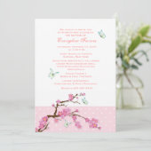 さくらんぼの花と蝶招待状 招待状 (スタンド正面)