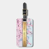 さくらんぼの花と蝶 ラゲッジタグ (正面縦)