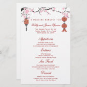 さくらんぼの花と赤い提灯 |メニューカード (正面/裏面)