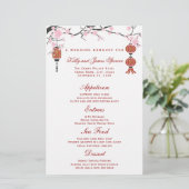 さくらんぼの花と赤い提灯 |メニューカード (スタンド正面)