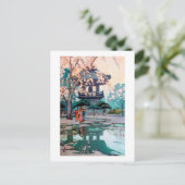 さくらんぼの花と鐘楼,吉田宏 ポストカード (スタンド正面)