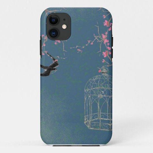 さくらんぼの花と鳥 Case-Mate iPhoneケース (裏面)