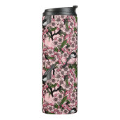 さくらんぼの花と《鳥》アメリカゴガラのピンク タンブラー (回転左)