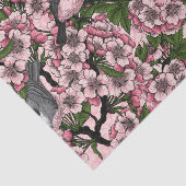 さくらんぼの花と《鳥》アメリカゴガラのピンク 薄葉紙 (詳細)