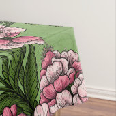 さくらんぼの花と《鳥》アメリカゴガラの緑 テーブルクロス (インサイチュ)