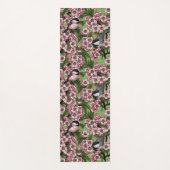 さくらんぼの花と《鳥》アメリカゴガラの緑 ヨガマット (正面)