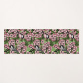 さくらんぼの花と《鳥》アメリカゴガラの緑 ヨガマット (正面(横))