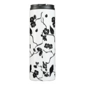 さくらんぼの花に咲く白黒鳥 タンブラー (裏面)