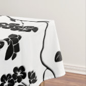 さくらんぼの花に咲く白黒鳥 テーブルクロス (インサイチュ)