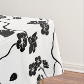 さくらんぼの花に咲く白黒鳥 テーブルクロス (インサイチュ)