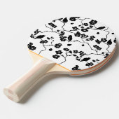 さくらんぼの花に咲く白黒鳥 卓球ラケット (正面アングル)