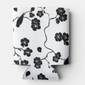 さくらんぼの花に咲く白黒鳥 缶クーラー (裏面)