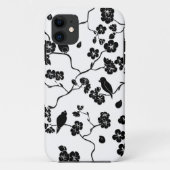 さくらんぼの花に咲く白黒鳥 Case-Mate iPhoneケース (裏面)