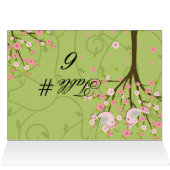 さくらんぼの花のカスタマイズ鳥のテーブル番号カード (内部横(上))