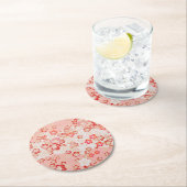 さくらんぼの花のパタ日本のーン ラウンドペーパーコースター (インサイチュ)