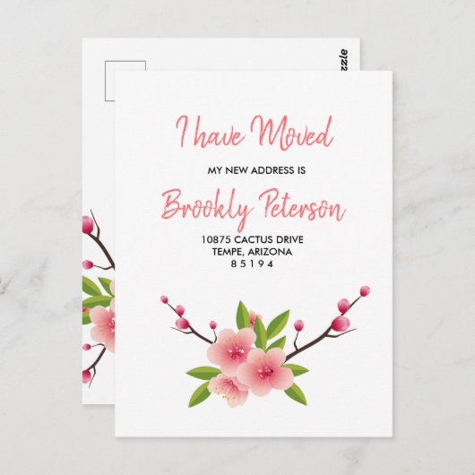 さくらんぼの花のフローラが動いている ポストカード (正面/裏面)