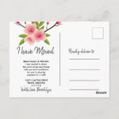 さくらんぼの花のフローラが動いている ポストカード (裏面)