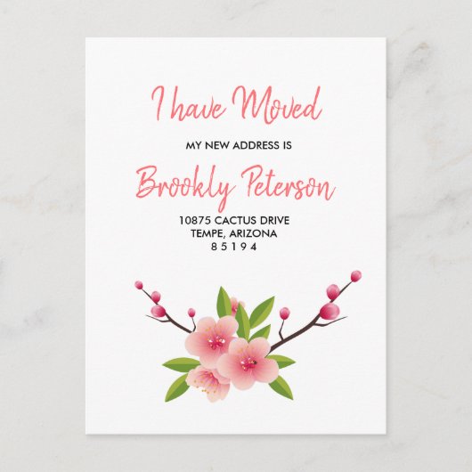 さくらんぼの花のフローラが動いている ポストカード (正面)