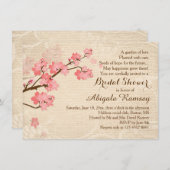 さくらんぼの花のブライダルシャワーへの招待 招待状 (正面/裏面)