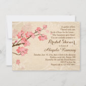 さくらんぼの花のブライダルシャワーへの招待 招待状 (正面)