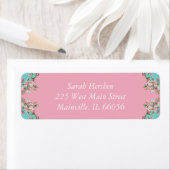 さくらんぼの花のベビーシャワー ラベル (インサイチュ)