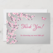 さくらんぼの花のベビーシャワー |写真サンキューカード サンキューカード (正面)
