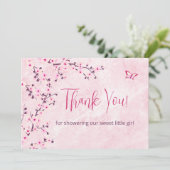 さくらんぼの花のベビーシャワー |写真サンキューカード サンキューカード (スタンド正面)