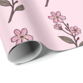 さくらんぼの花のラッピング紙 – ピンクのパターン ラッピングペーパー (ロールコーナー)