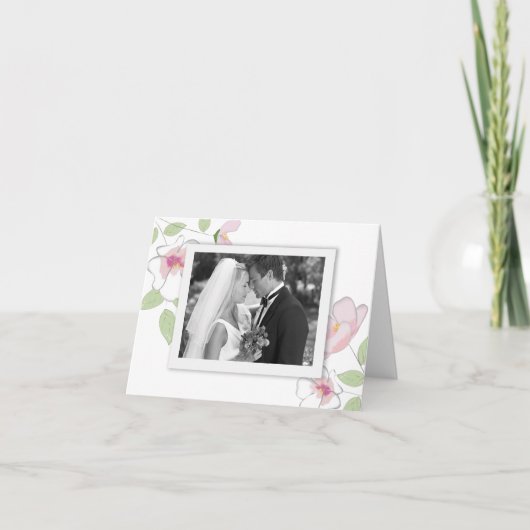 さくらんぼの花の写真サンキューカード サンキューカード (正面)