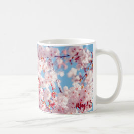 さくらんぼの花の写真マグカップ コーヒーマグカップ