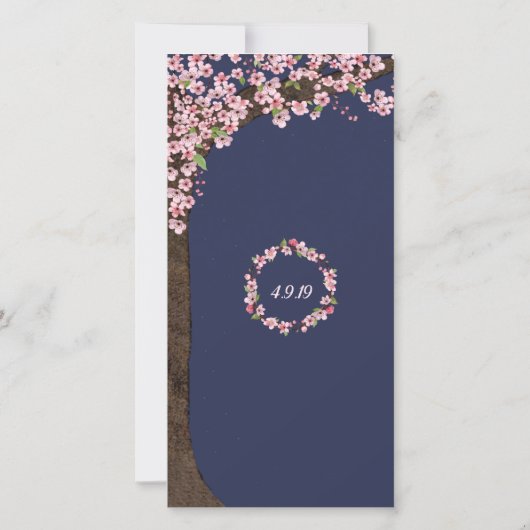 さくらんぼの花の夜のメニューまたはプログラムカード 案内状 (裏面)