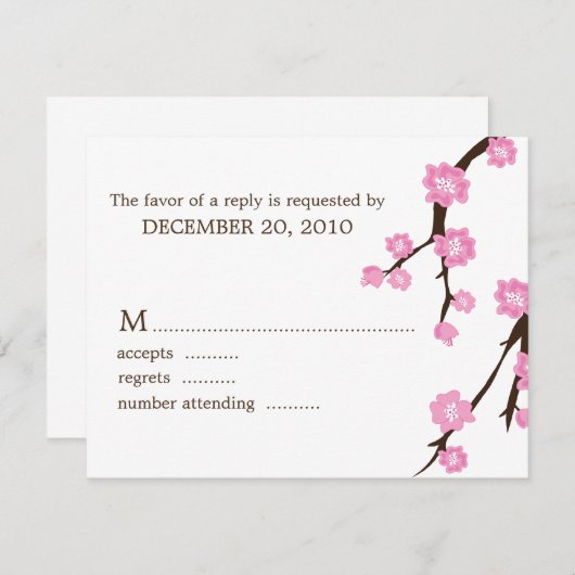 さくらんぼの花の応答カード 出欠カード (正面/裏面)