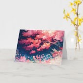 さくらんぼの花の抱擁 カード (黄色い花)