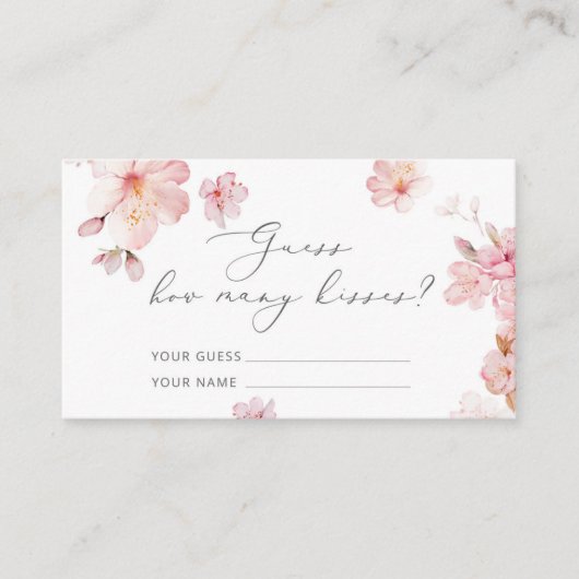 さくらんぼの花の数を推測キスブライダルゲーム エンクロージャーカード (正面)