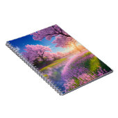 さくらんぼの花の木と花の川岸 ノートブック (右側)