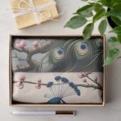 さくらんぼの花の木の切り離し孔雀 薄葉紙 (ギフト)