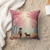 さくらんぼの花の木の小さな子 クッション (ブランケット)