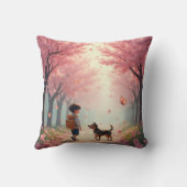 さくらんぼの花の木の小さな子 クッション (裏面)