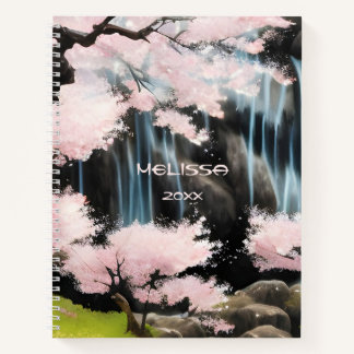 さくらんぼの花の木の横日本の景 ノートブック