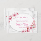 さくらんぼの花の木の結婚樹皮 サンキューカード (正面/裏面)