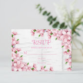 さくらんぼの花の木の結婚樹皮 出欠カード (スタンド正面)