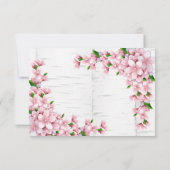 さくらんぼの花の木の結婚樹皮 出欠カード (裏面)