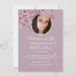 さくらんぼの花の木の花びらお祝いの生活 招待状