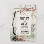 さくらんぼの花の木 招待状 (正面/裏面)